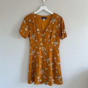 Blue Rain Yellow Button Up Dress Size M